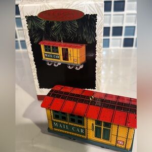 1996 Yuletide Central #3 Mail Car Pressed Tin Train